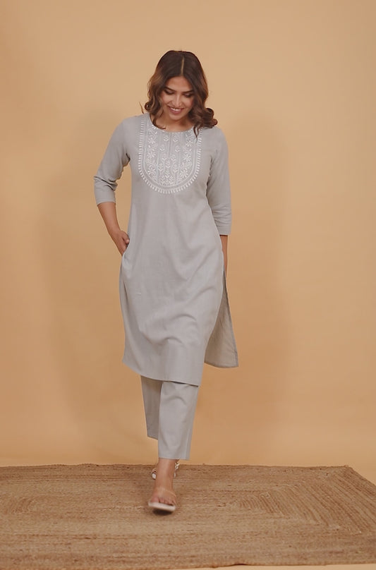 Khadi Cotton Solid Kurta