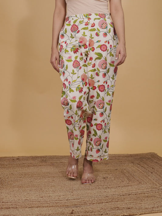 Linen Cotton Floral Pant