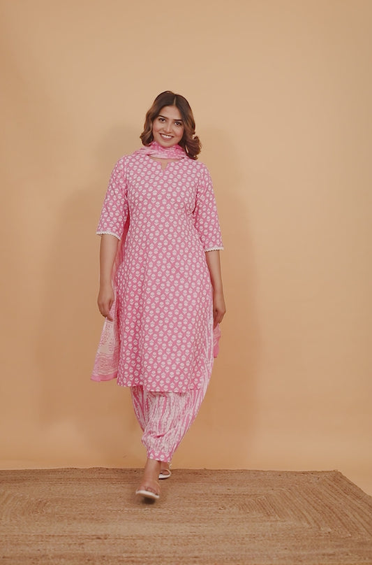 Soft Cotton Floral Kurta