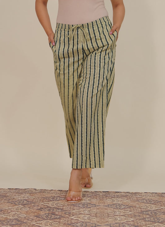 Soft Cotton Striped Palazzo