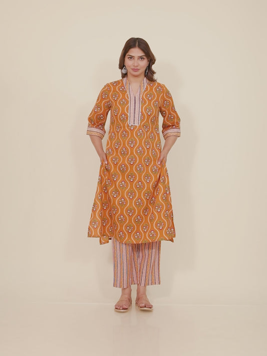 Soft Cotton Floral Kurta