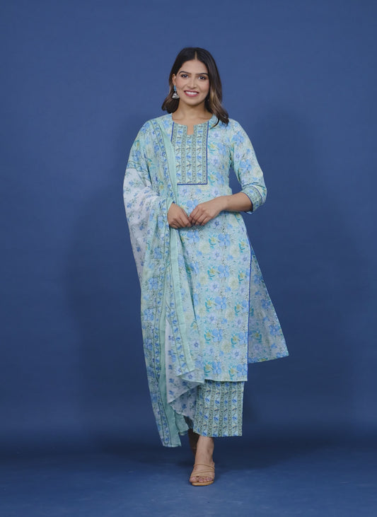 Soft Cotton Floral Kurta