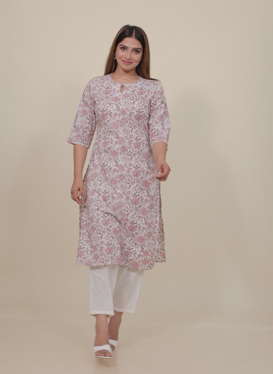 Soft Cotton Floral Kurta