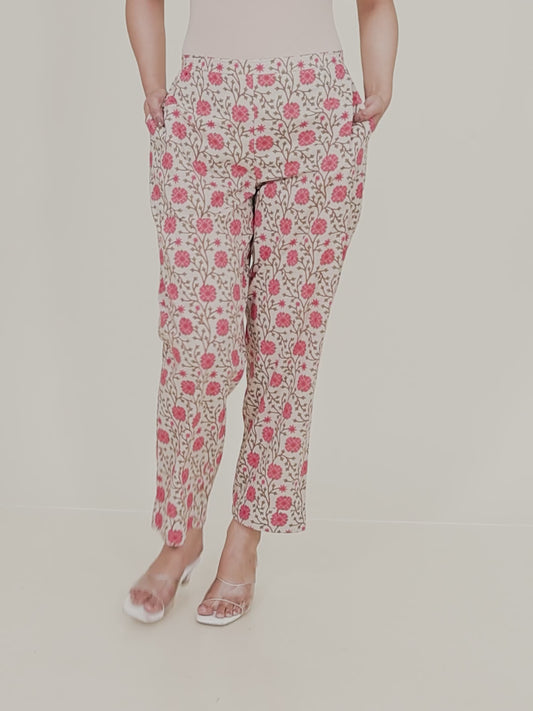 Soft Cotton Floral Crop Pant