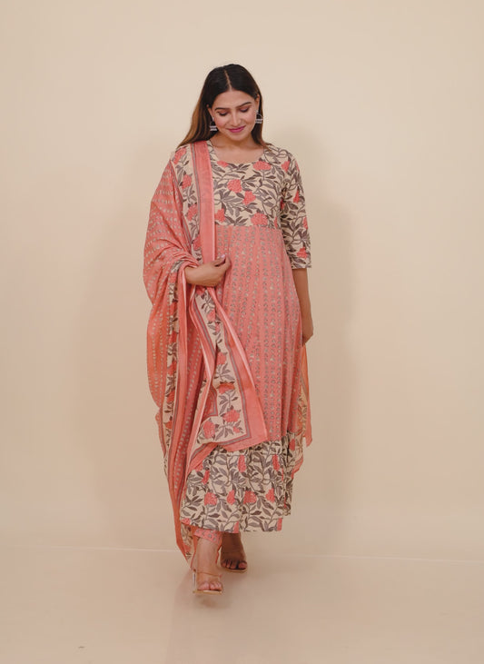 Soft Cotton Floral Kurta