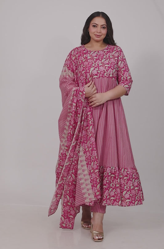 Soft Cotton Floral Kurta