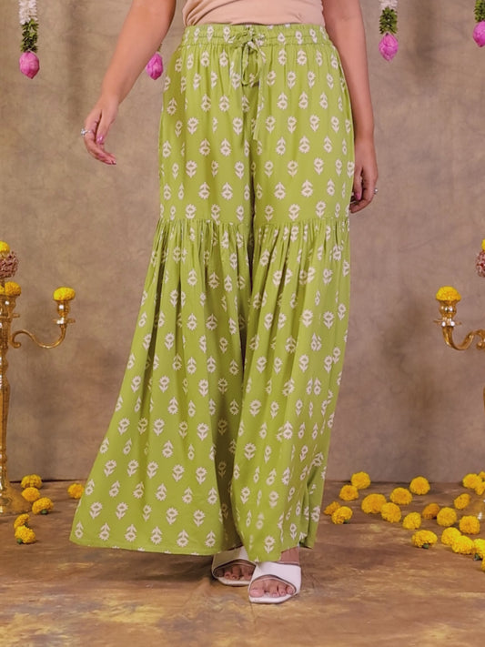 Viscose Floral Green Sharara