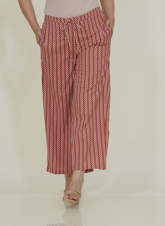 Soft Cotton Striped Palazzo