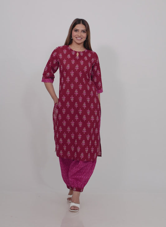 Soft Cotton Floral Kurta