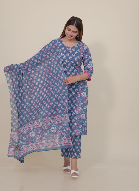 Soft Cotton Floral Kurta