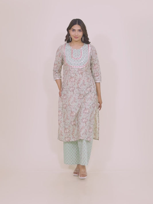 Soft Cotton Floral Kurta