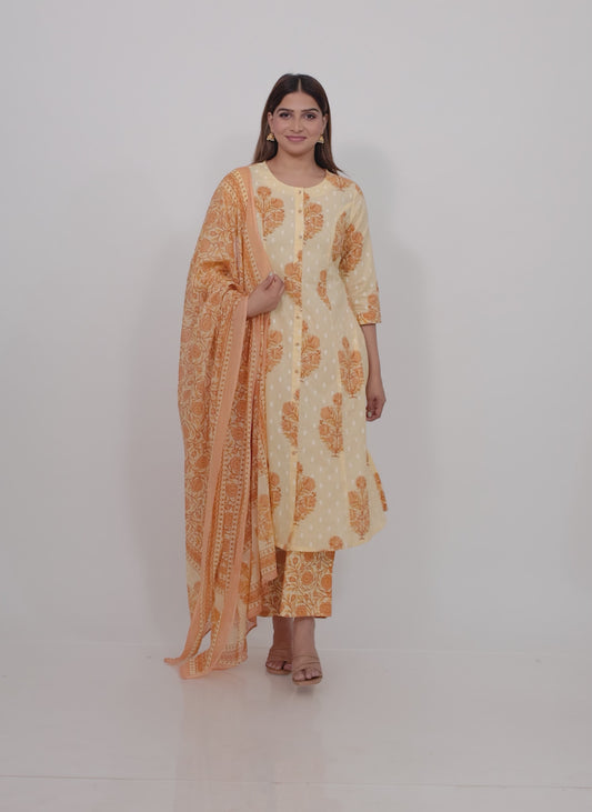 Soft Cotton Floral Kurta