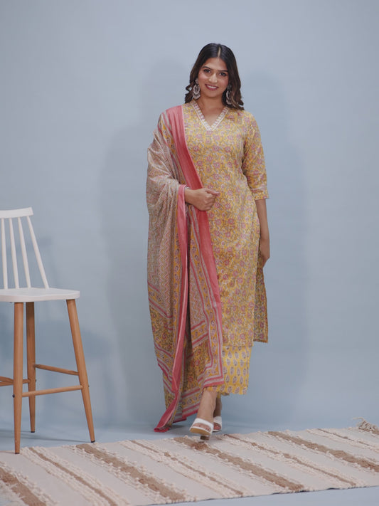 Soft Cotton Floral Kurta