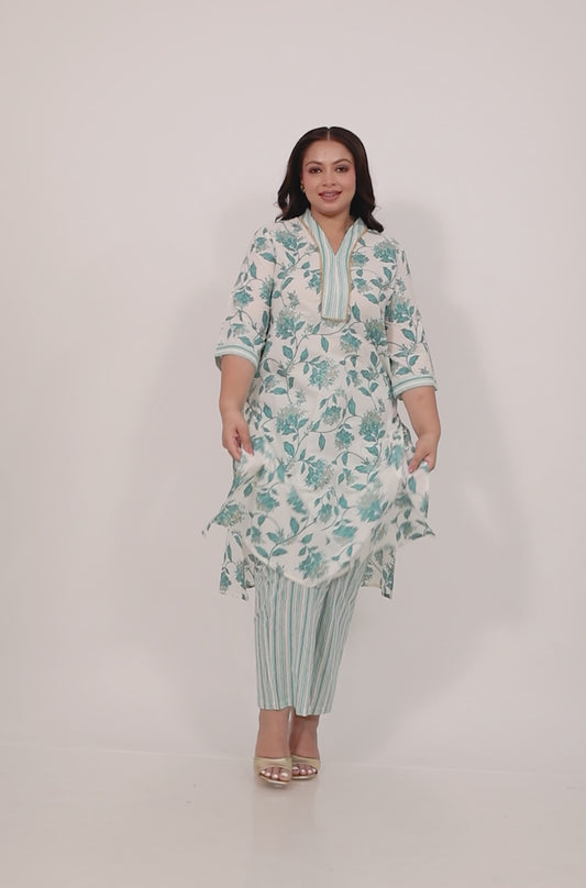 Soft Cotton Floral Kurta