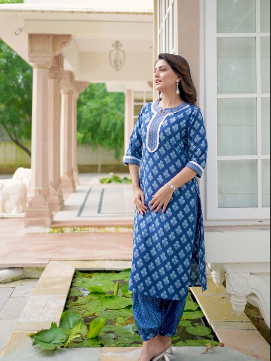 Soft Cotton Floral Kurta