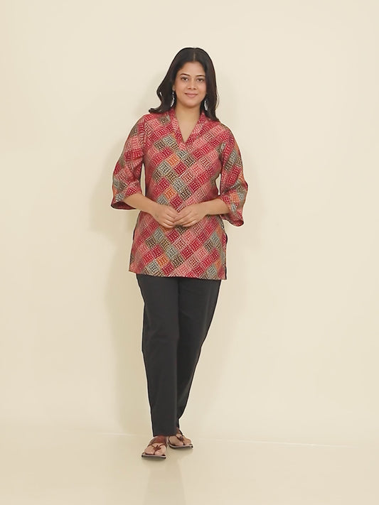 Muslin Bandhani Kurti