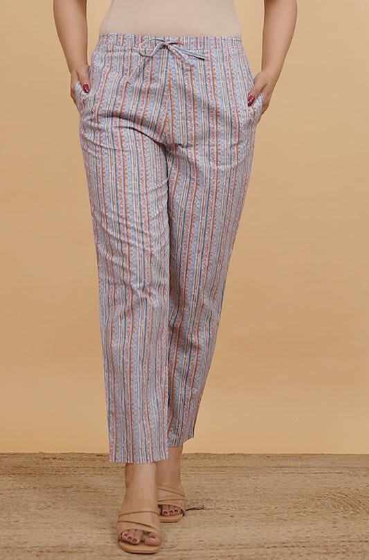 Soft Cotton Striped Pant