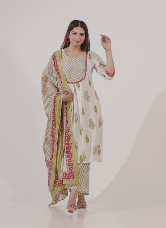 Soft Cotton Floral Kurta