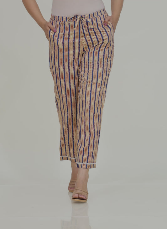 Soft Cotton Striped Pant