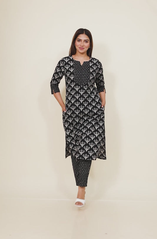 Soft Cotton Geometric Kurta