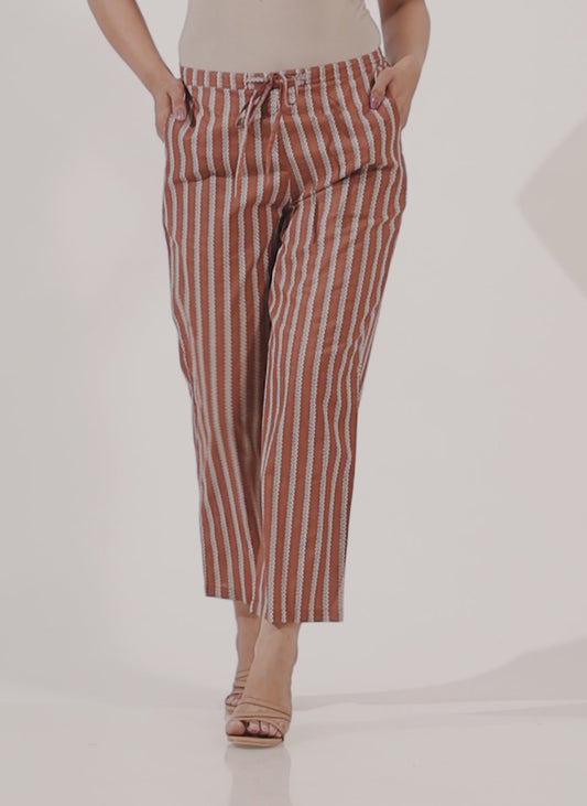 Soft Cotton Striped Pant