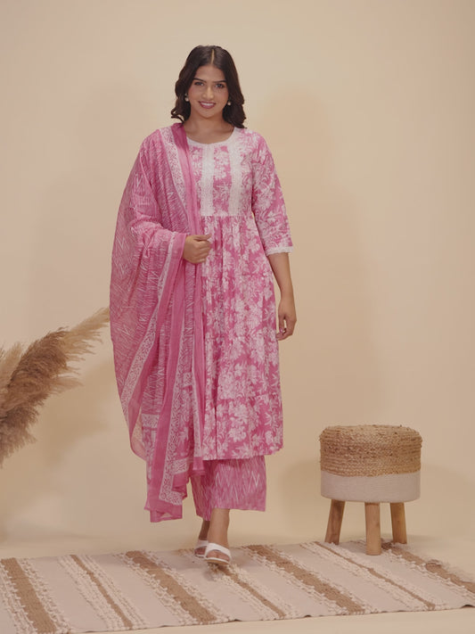 Soft Cotton Floral Kurta