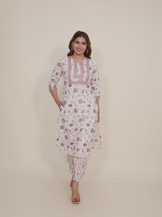 Soft Cotton Floral Kurta