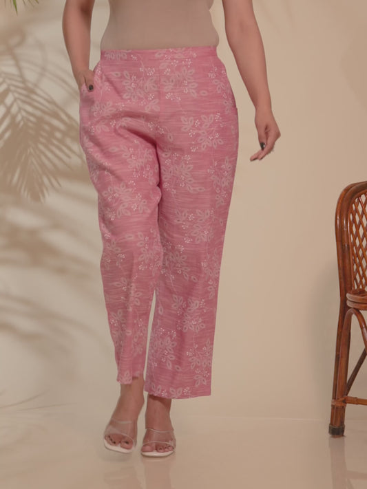 Blend Cotton Floral Pant