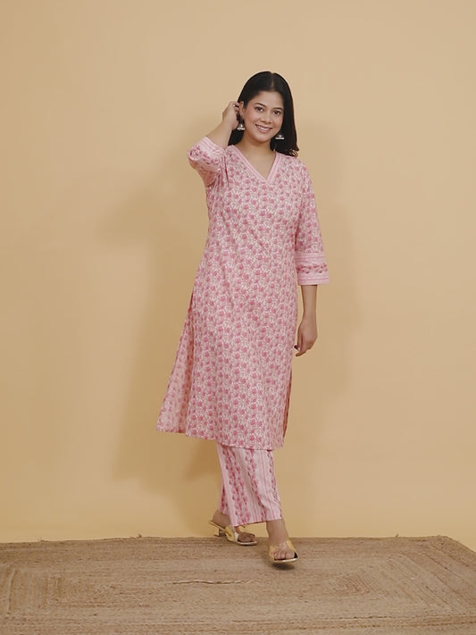 Soft Cotton Floral Kurta