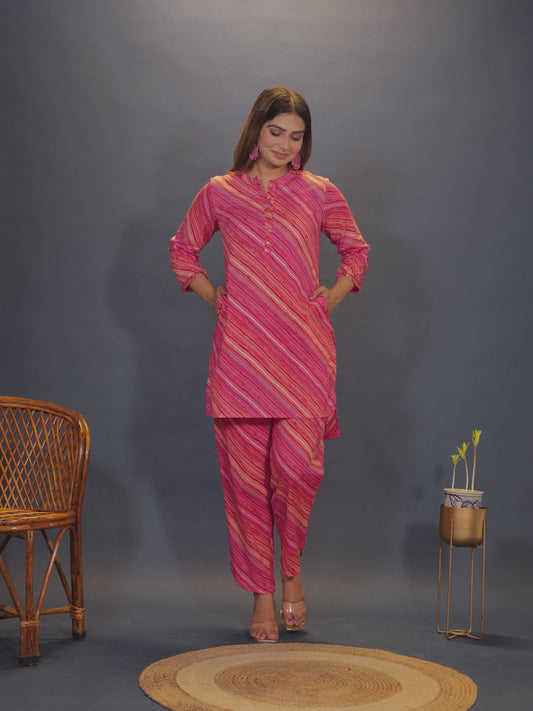 Soft Cotton Leheriya Kurta