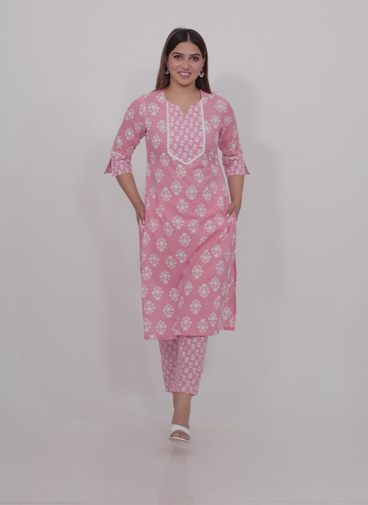 Soft Cotton Floral Kurta