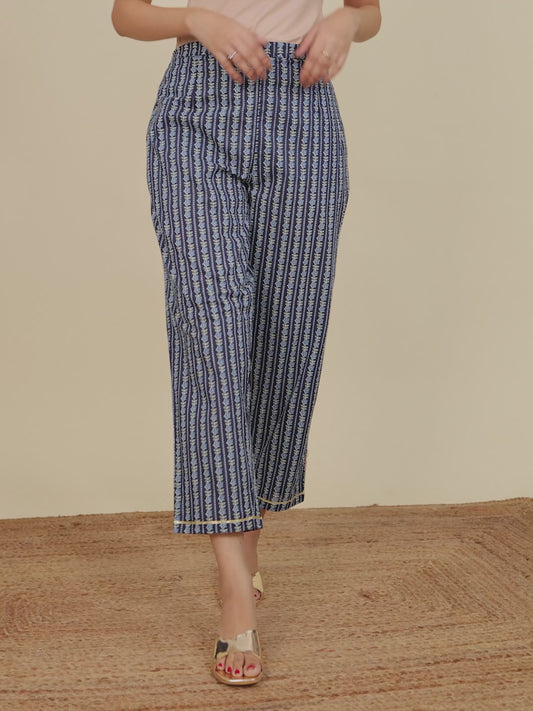 Soft Cotton Striped Pant