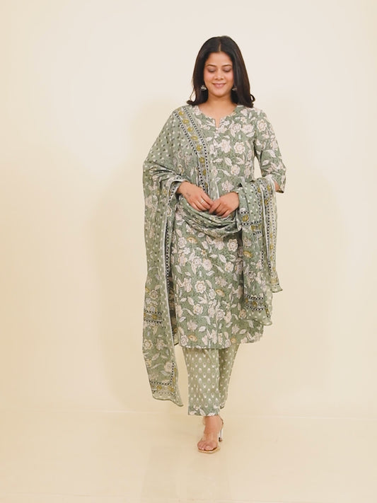 Soft Cotton Floral Kurta