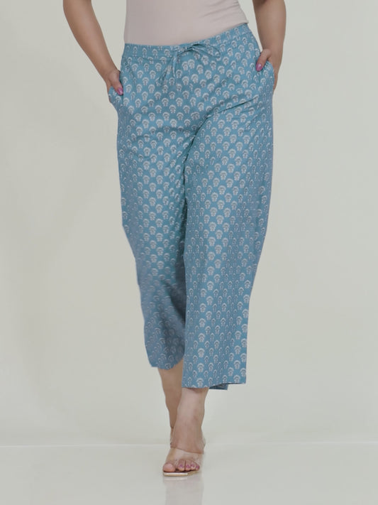 Soft Cotton Butti Teal Palazzo