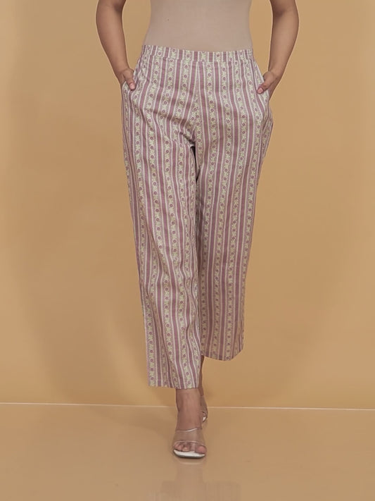 Soft Cotton Striped Pant