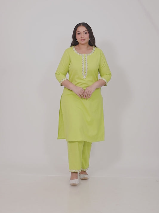 Linen Cotton Solid Kurta