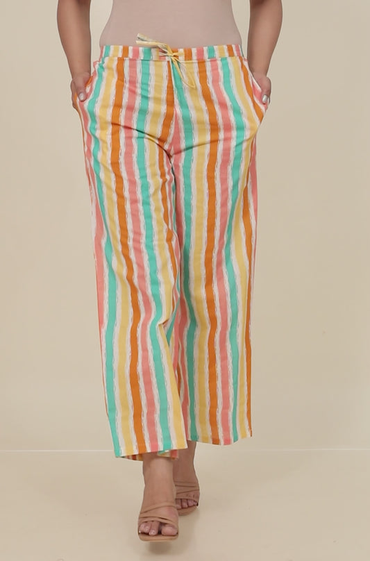 Soft Cotton Striped Palazzo