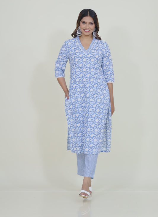 Soft Cotton Floral Kurta