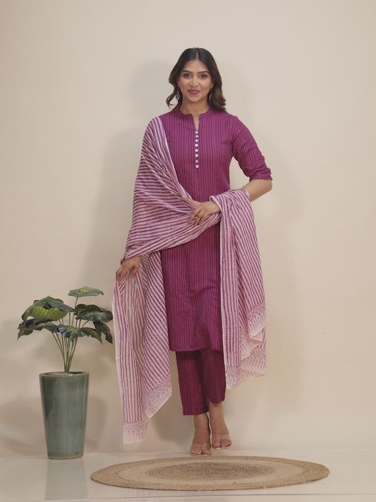 Kantha Cotton Woven Design Kurta