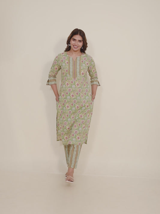 Soft Cotton Floral Kurta