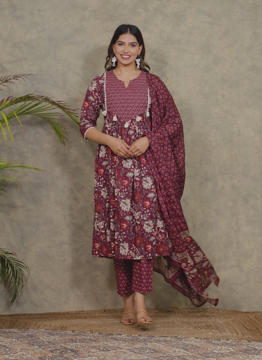 Soft Cotton Floral Kurta