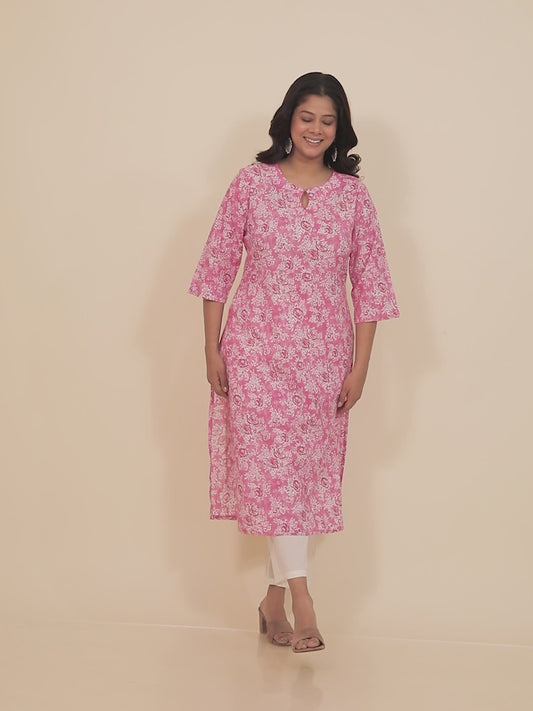 Soft Cotton Floral Kurta