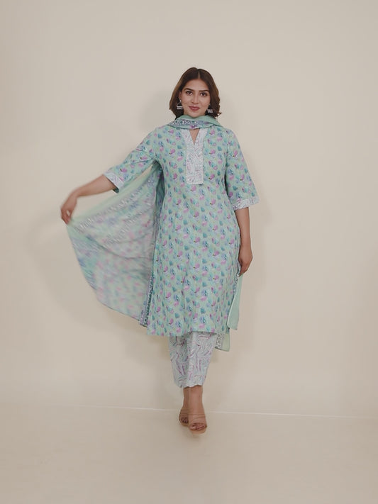 Soft Cotton Floral Kurta