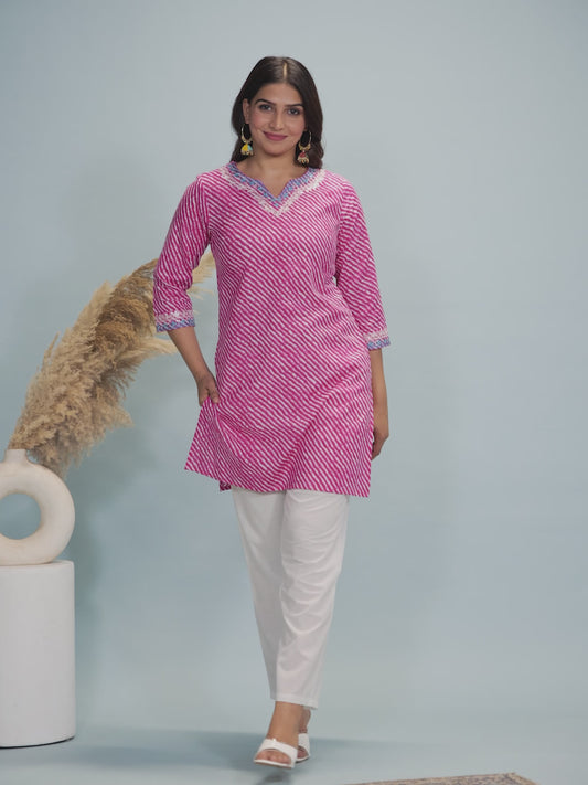 Soft Cotton Leheriya Kurti