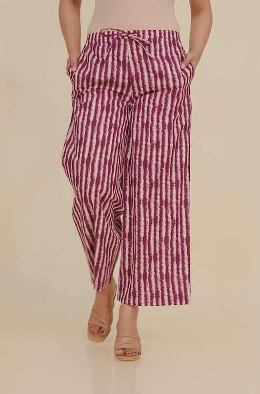 Soft Cotton Striped Palazzo