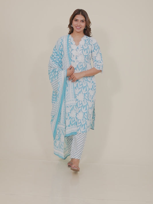 Soft Cotton Floral Kurta