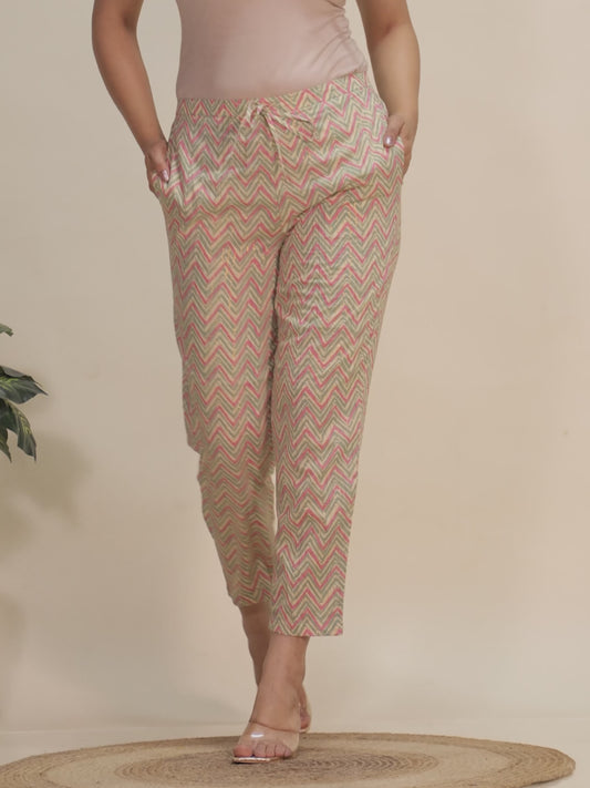 Lurex Cotton Chevron Pant