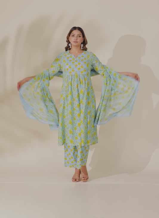 Soft Cotton Floral Kurta