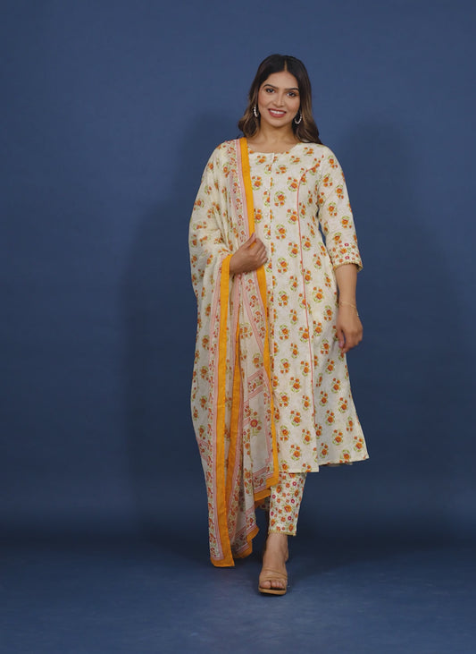 Soft Cotton Floral Kurta