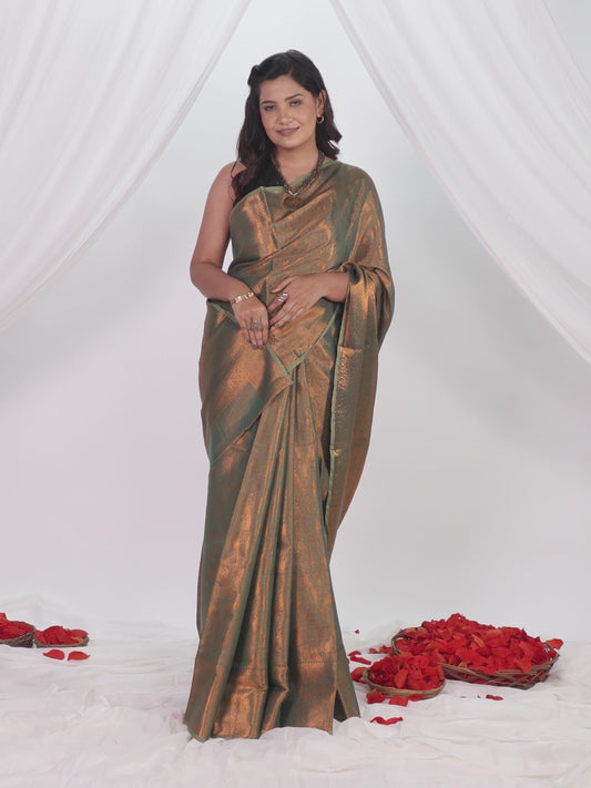 Gold Tissue Gold Saree